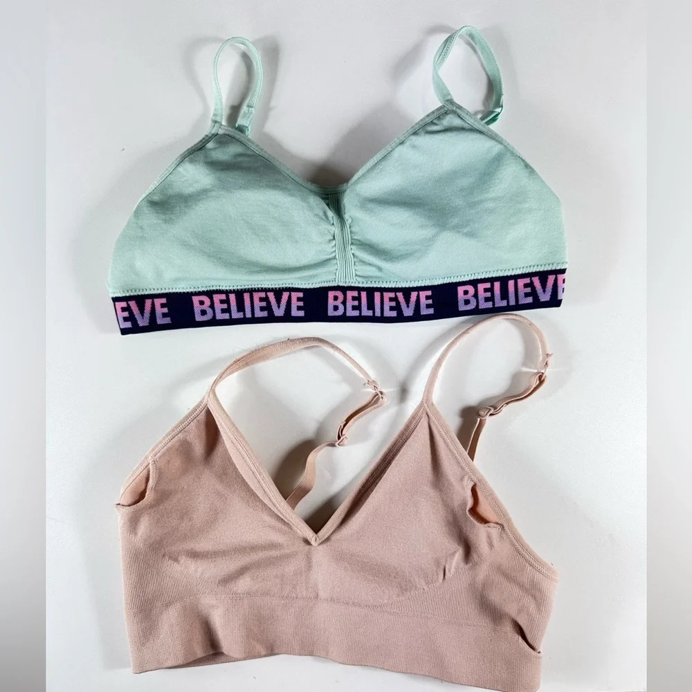 Set of 2 Small Bralettes w/ Adjustable Straps